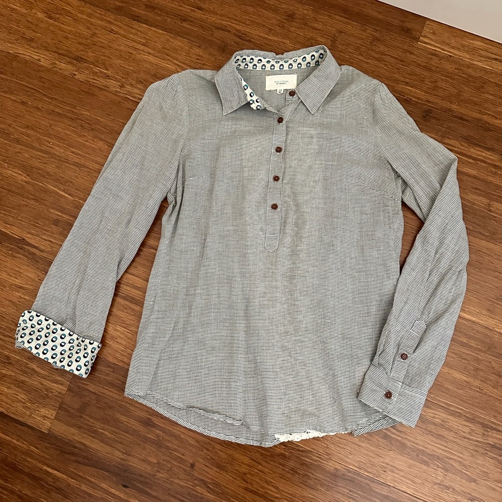 Anthropologie - Birds of Paradis by Trovata- Striped Shirt- Size XS - Picture 2 of 4